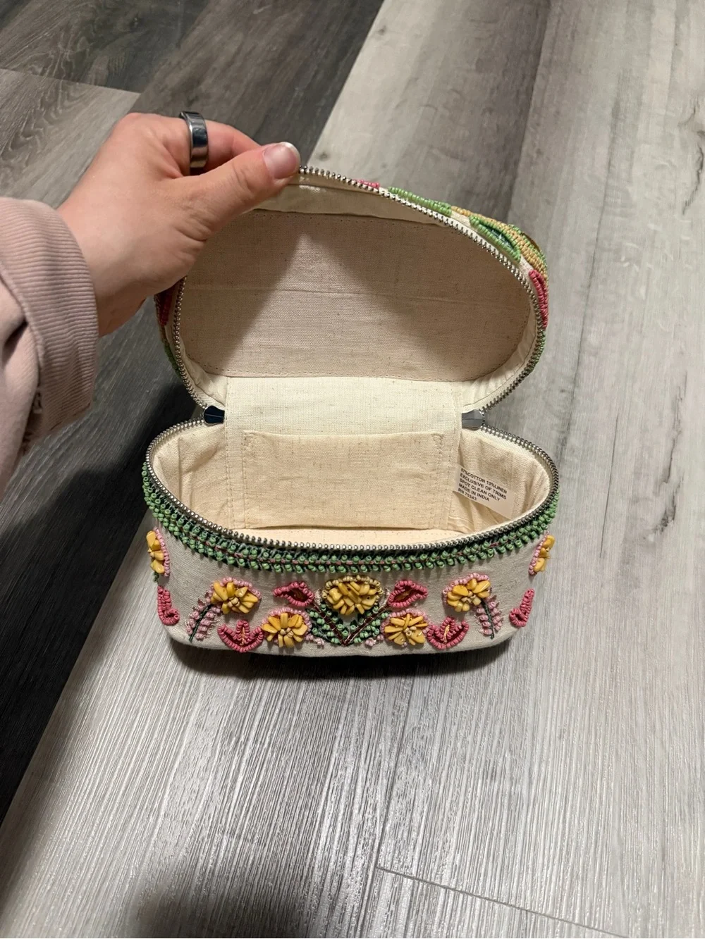Embroidered Boho Beaded Crossbody Bag